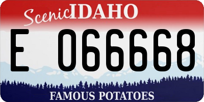 ID license plate E066668