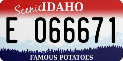 ID license plate E066671