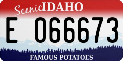 ID license plate E066673