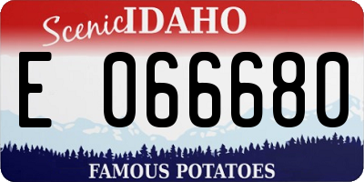 ID license plate E066680