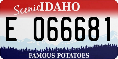 ID license plate E066681