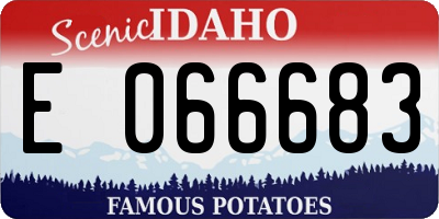 ID license plate E066683