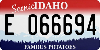 ID license plate E066694