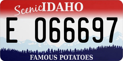 ID license plate E066697