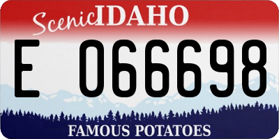 ID license plate E066698
