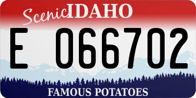 ID license plate E066702