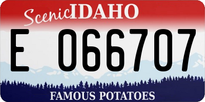 ID license plate E066707