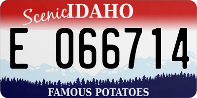 ID license plate E066714