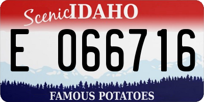 ID license plate E066716