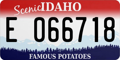 ID license plate E066718