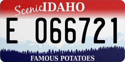 ID license plate E066721