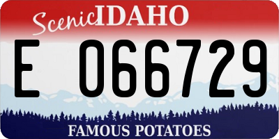 ID license plate E066729