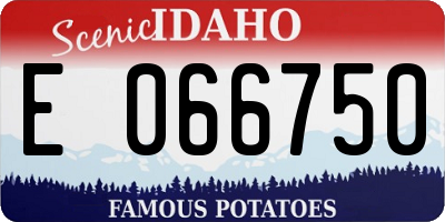 ID license plate E066750