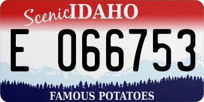 ID license plate E066753
