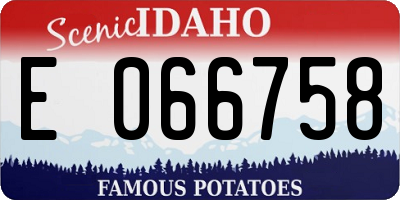 ID license plate E066758