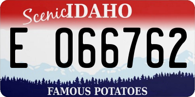 ID license plate E066762