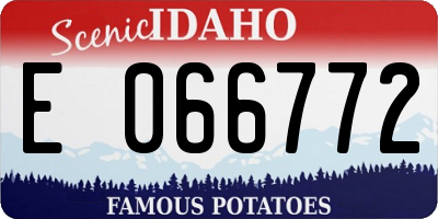 ID license plate E066772