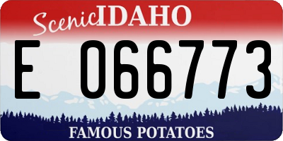 ID license plate E066773