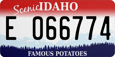 ID license plate E066774