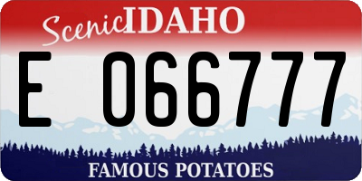 ID license plate E066777