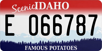 ID license plate E066787
