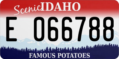 ID license plate E066788