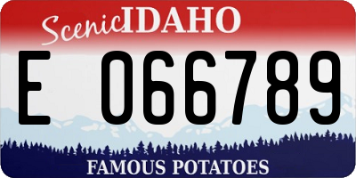ID license plate E066789
