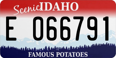 ID license plate E066791