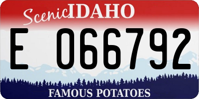 ID license plate E066792