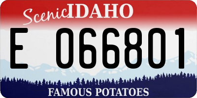 ID license plate E066801