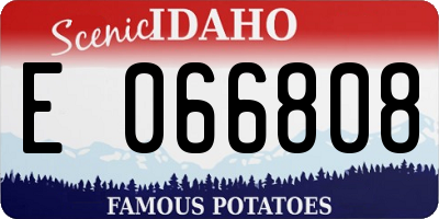 ID license plate E066808