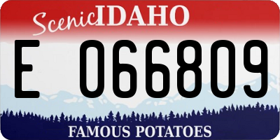 ID license plate E066809