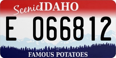 ID license plate E066812