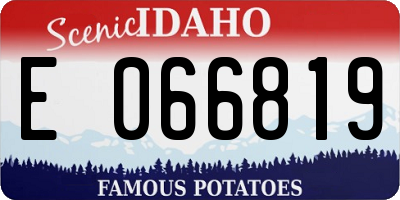 ID license plate E066819