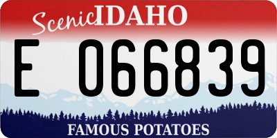 ID license plate E066839