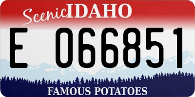 ID license plate E066851