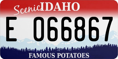 ID license plate E066867