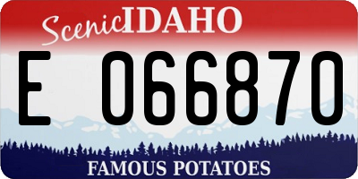 ID license plate E066870
