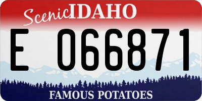 ID license plate E066871