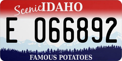 ID license plate E066892