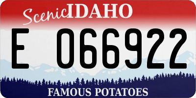 ID license plate E066922