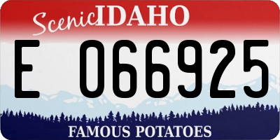 ID license plate E066925
