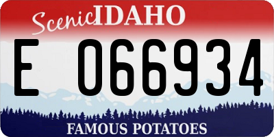 ID license plate E066934