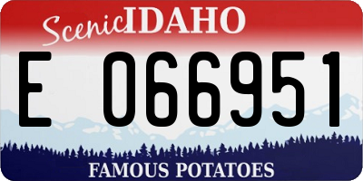 ID license plate E066951