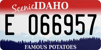 ID license plate E066957