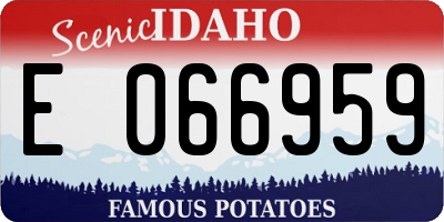 ID license plate E066959