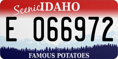 ID license plate E066972