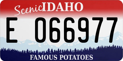 ID license plate E066977