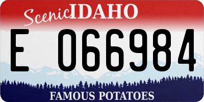 ID license plate E066984