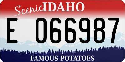 ID license plate E066987